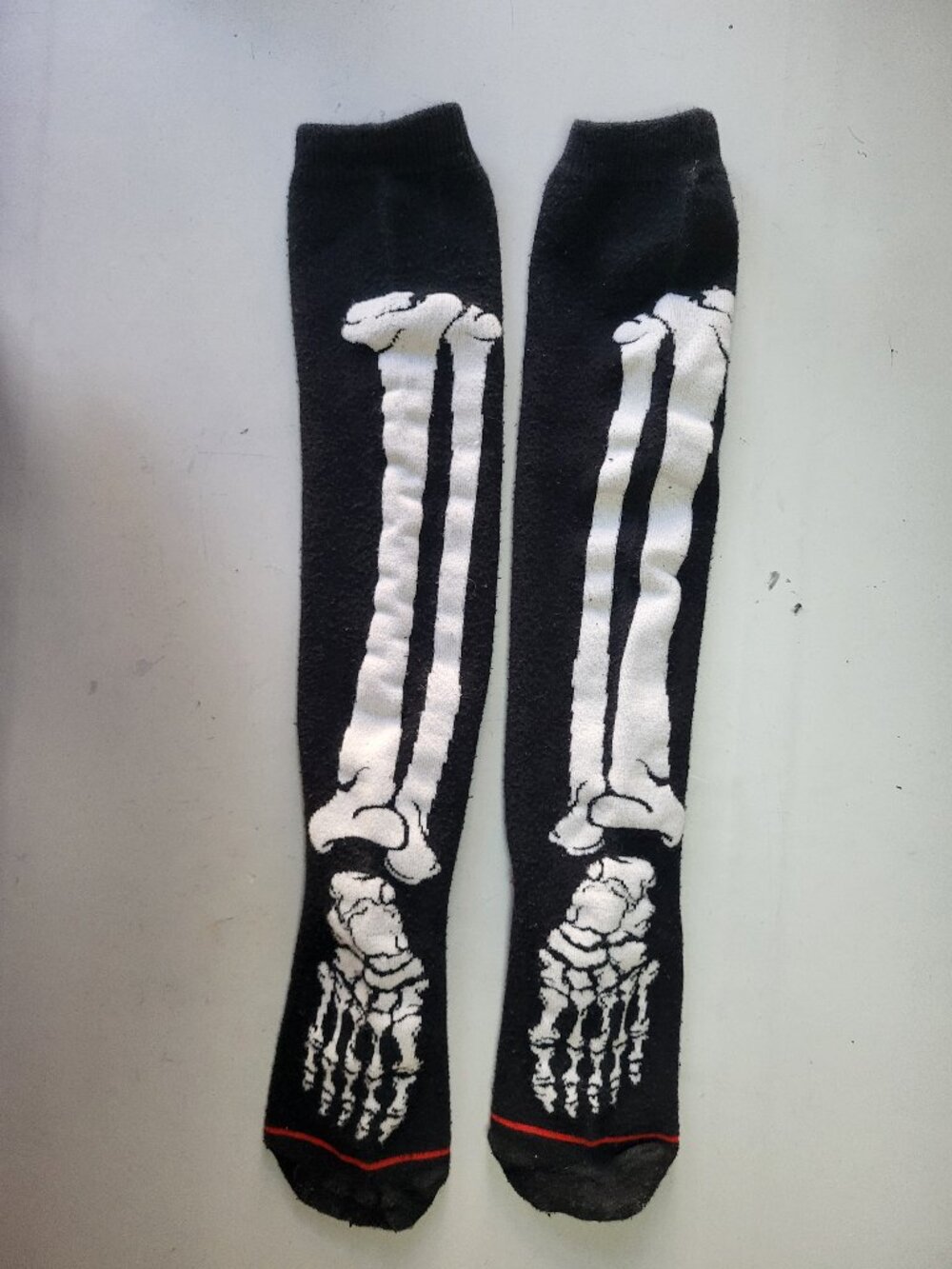 Sour Puss skeleton bones knee socks OS